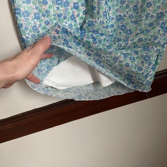 Y2K Women's Floral Coquette Dainty Soft Girl Mini Dress Short Sleeves with Bow S - Picture 4 of 6